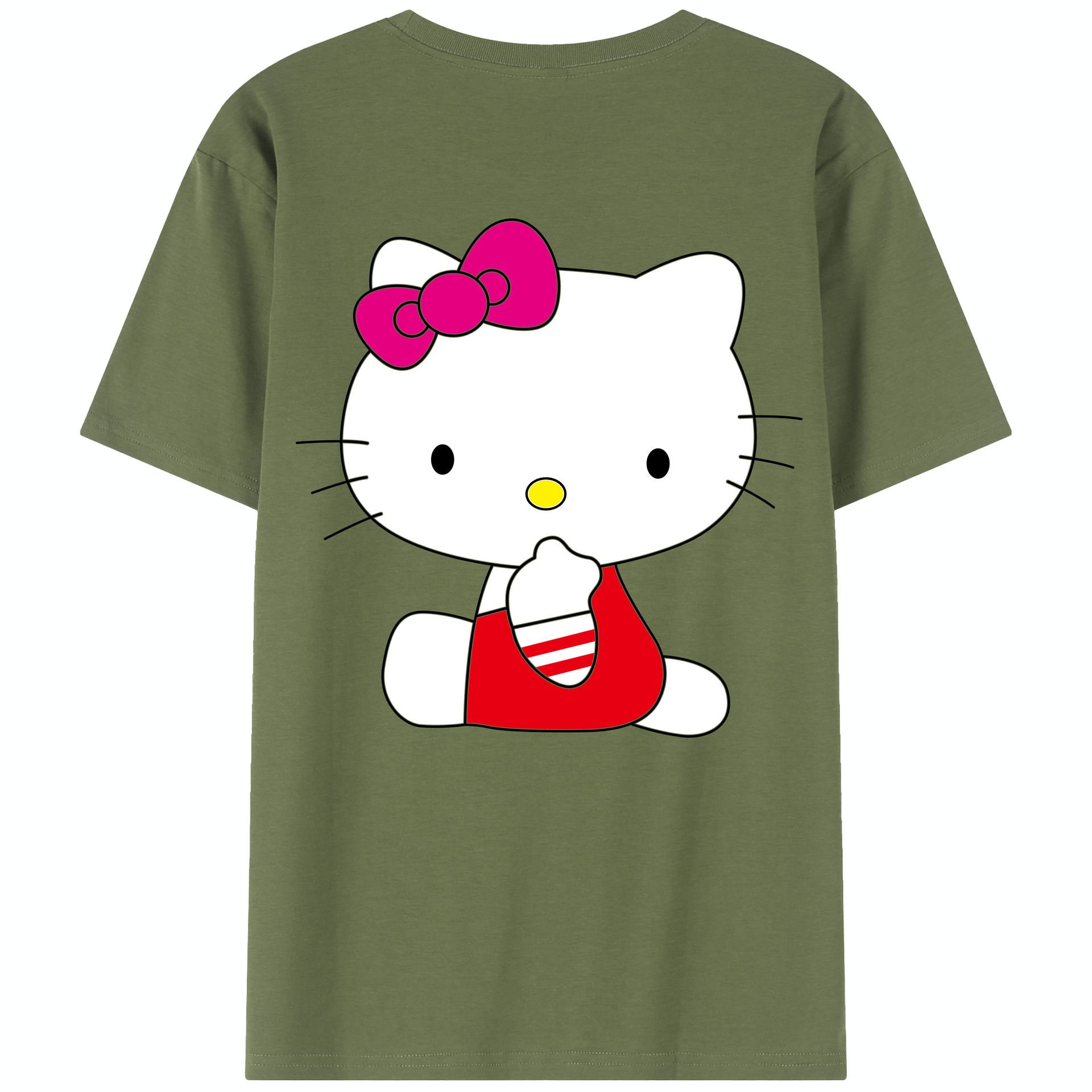 （画像用） Hello Kitty ハローキティ 綿100％半袖Tシャツ（背面プリント）